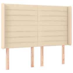 Tête de lit à LED Crème 147x16x118/128 cm Tissu  