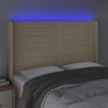 Tête de lit à LED Crème 147x16x118/128 cm Tissu  