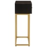 Table console noir 90x30x76 cm bois massif de manguier et fer 