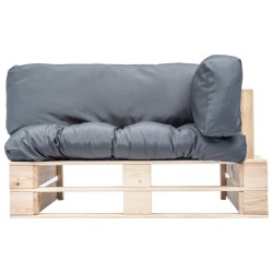 Canapé de jardin palette avec coussins gris Pinède 