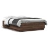 Cadre de lit avec LED sans matelas chêne marron 150x200 cm 