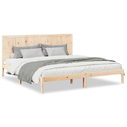 Cadre de lit extra long sans matelas 200x220 cm bois massif 