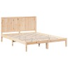 Cadre de lit extra long sans matelas 200x220 cm bois massif 