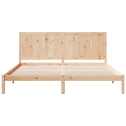 Cadre de lit extra long sans matelas 200x220 cm bois massif 