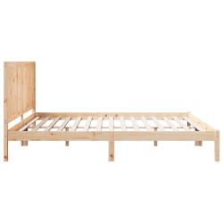Cadre de lit extra long sans matelas 200x220 cm bois massif 