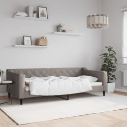 Lit de repos sans matelas taupe 90x200 cm tissu 