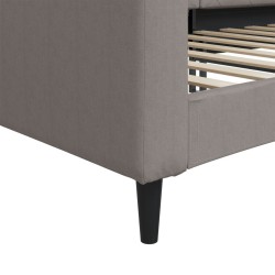 Lit de repos sans matelas taupe 90x200 cm tissu 