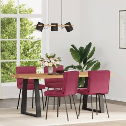 Chaises à manger lot de 4 Rouge bordeaux Velours 