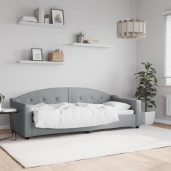 Lit de repos sans matelas gris clair 80x200 cm tissu 