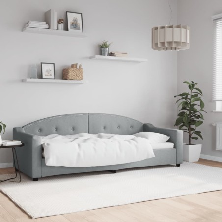 Lit de repos sans matelas gris clair 80x200 cm tissu 