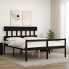 Lit pour personne âgée sans matelas noir bois massif 
