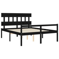 Lit pour personne âgée sans matelas noir bois massif 