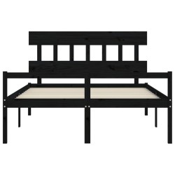 Lit pour personne âgée sans matelas noir bois massif 