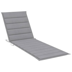 Chaise longue avec coussin gris Bois de pin imprégné 