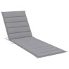Chaise longue avec coussin gris Bois de pin imprégné 