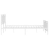 Cadre de lit métal sans matelas et pied de lit blanc 180x200 cm 
