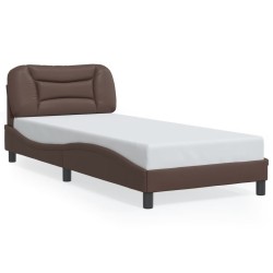 Cadre de lit sans matelas marron 90x200 cm similicuir 