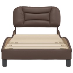 Cadre de lit sans matelas marron 90x200 cm similicuir 