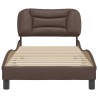 Cadre de lit sans matelas marron 90x200 cm similicuir 