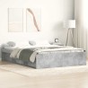 Cadre de lit sans matelas gris béton 135x190 cm 