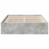Cadre de lit sans matelas gris béton 135x190 cm 