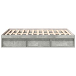 Cadre de lit sans matelas gris béton 135x190 cm 
