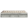Cadre de lit sans matelas gris béton 135x190 cm 