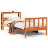 Cadre de lit avec tête de lit sans matelas cire marron 75x190cm 
