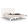 Cadre de lit sans matelas blanc 200x200 cm bois massif de pin 