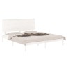 Cadre de lit sans matelas blanc 200x200 cm bois massif de pin 