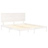 Cadre de lit sans matelas blanc 200x200 cm bois massif de pin 
