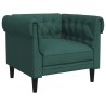 Fauteuil Chesterfield vert foncé tissu 
