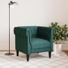 Fauteuil Chesterfield vert foncé tissu 