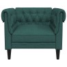 Fauteuil Chesterfield vert foncé tissu 