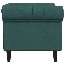 Fauteuil Chesterfield vert foncé tissu 