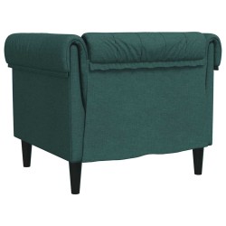 Fauteuil Chesterfield vert foncé tissu 