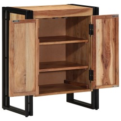 Meuble à chaussuresNoir 30x30x40 cm en bois d'acacia massif et acier 