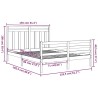 Cadre de lit sans matelas blanc 150x200 cm bois massif 