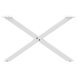 Pieds de table basse en forme de X, 2 pièces, blanc, 70 x (42-43) cm, acier 