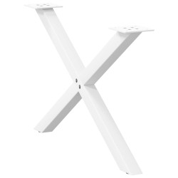 Pieds de table basse en forme de X, 2 pièces, blanc, 70 x (42-43) cm, acier 