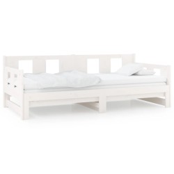 Lit coulissant sans matelas blanc 2x(80x200)cm 