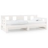 Lit coulissant sans matelas blanc 2x(80x200)cm 