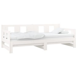 Lit coulissant sans matelas blanc 2x(80x200)cm 