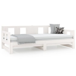 Lit coulissant sans matelas blanc 2x(80x200)cm 