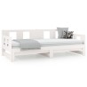 Lit coulissant sans matelas blanc 2x(80x200)cm 