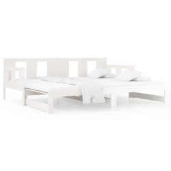 Lit coulissant sans matelas blanc 2x(80x200)cm 