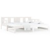 Lit coulissant sans matelas blanc 2x(80x200)cm 