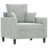 Fauteuil avec repose-pied Gris clair 60 cm Velours 
