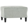 Fauteuil avec repose-pied Gris clair 60 cm Velours 