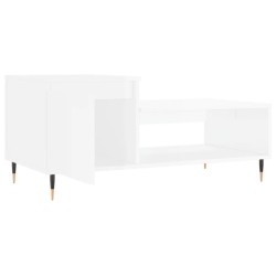 Table basse Blanc brillant 100x50x45 cm Bois d'ingénierie 